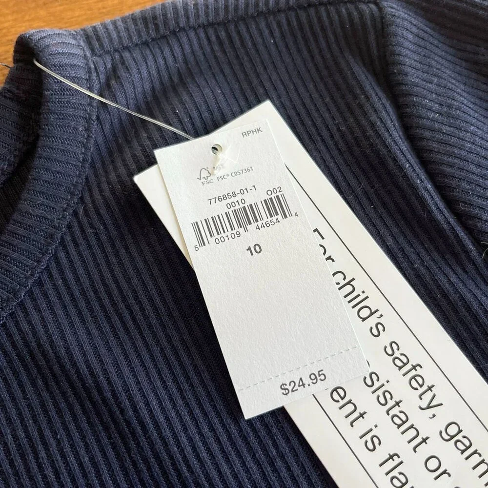 Gap Kids navy cropped pajama shirt 10 NWT